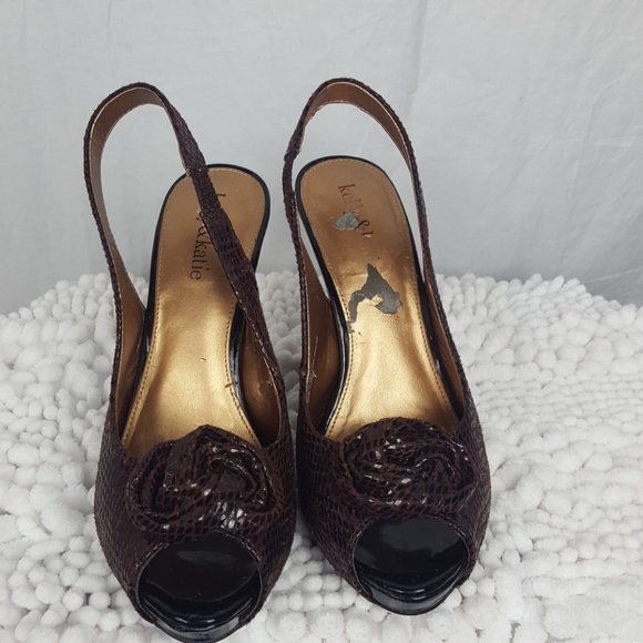 Kelly & Katie Sling Back Heels Blood Red Sz 7 - Picture 2 of 6